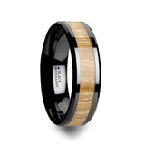 BILTMORE | Black Ceramic Ring Ash Wood Inlay