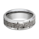 GURNEY | Tungsten Ring Hammered Center and Groove