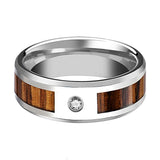 ZEBRA | Tungsten Ring Wood Inlay & Beveled Edges