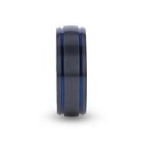 SHERIFF | Titanium Ring Blue Grooves
