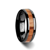 OBLIVION | Ceramic Ring Red Oak Wood Inlay