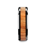 OBLIVION | Ceramic Ring Red Oak Wood Inlay