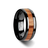OBLIVION | Ceramic Ring Red Oak Wood Inlay