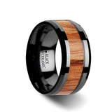 OBLIVION | Ceramic Ring Red Oak Wood Inlay