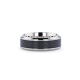 Black Carbon Fiber Inlay Titanium Wedding Band - 8 mm