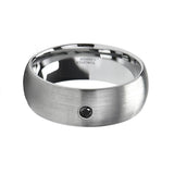 VAYU | Tungsten Ring Black Diamond in Center