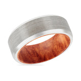 AKAKO | Tungsten Ring Red Burl Wood