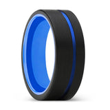 SKIPPER | Blue Aluminum Ring Blue Offset Groove