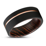 AEON | Wenge Wood Ring Rose Gold Offset Groove