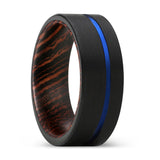 ALCEO | Wenge Wood Ring Blue Offset Groove