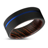 ALCEO | Wenge Wood Ring Blue Offset Groove