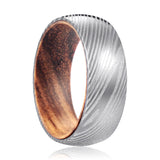 DEVATT | Damascus Steel Ring Zebra Wood