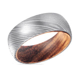 DEVATT | Damascus Steel Ring Zebra Wood