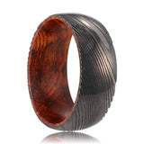 RIDDLE | Damascus Steel Ring Snake Wood