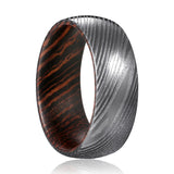 HARVESTER | Damascus Steel Ring Wenge Wood