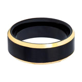 AERGLO | Tungsten Ring Black and Yellow Gold